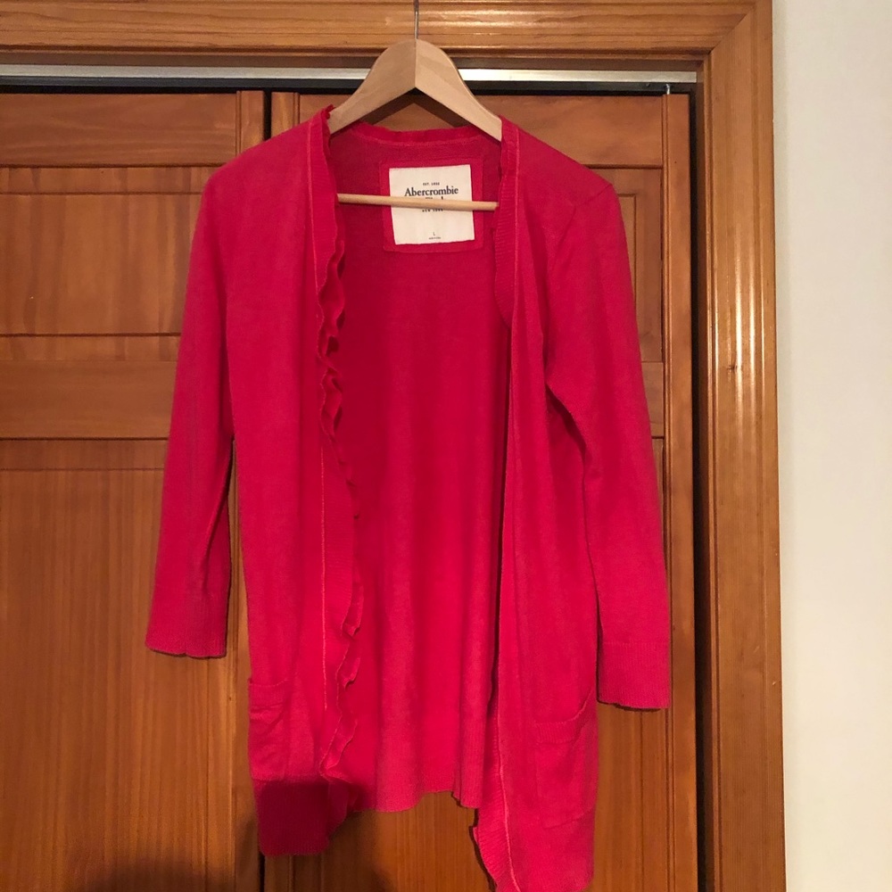 Pink cardigan from Abercrombie and Fitch